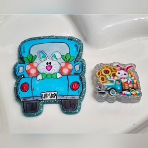 Easter Flatback Focal‎ Bead Bunny Crafts Badge Keychain Magnet Bag Clip Pen Pin